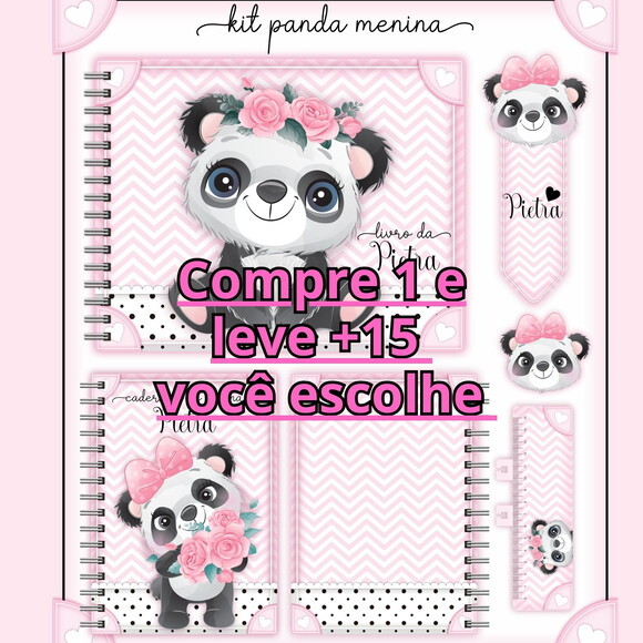 Arquivo Digital Caderneta Panda Menina #4486