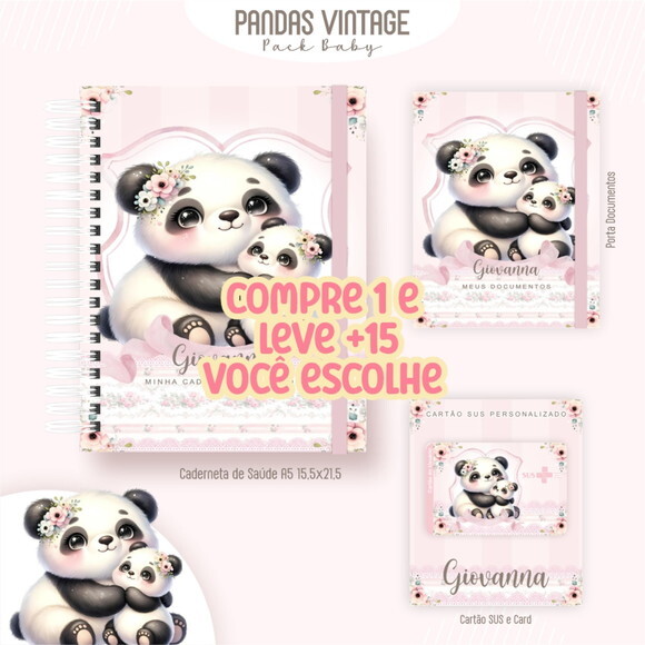 Arquivo Digital Caderneta Panda Vintage #7310
