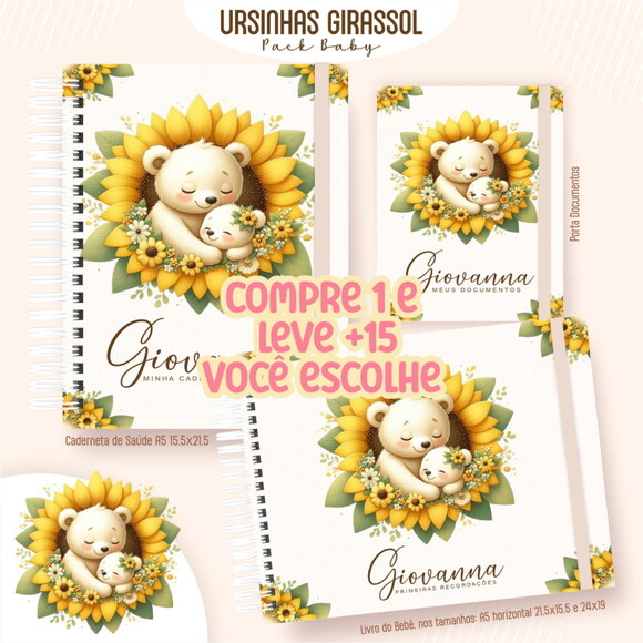 Arquivo Digital Caderneta Ursinhas Girassol #7327