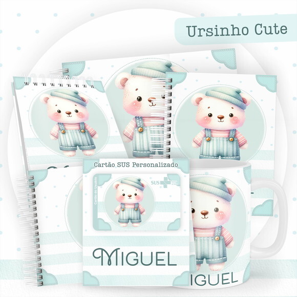 Arquivo Digital Caderneta Ursinho Cute #5825