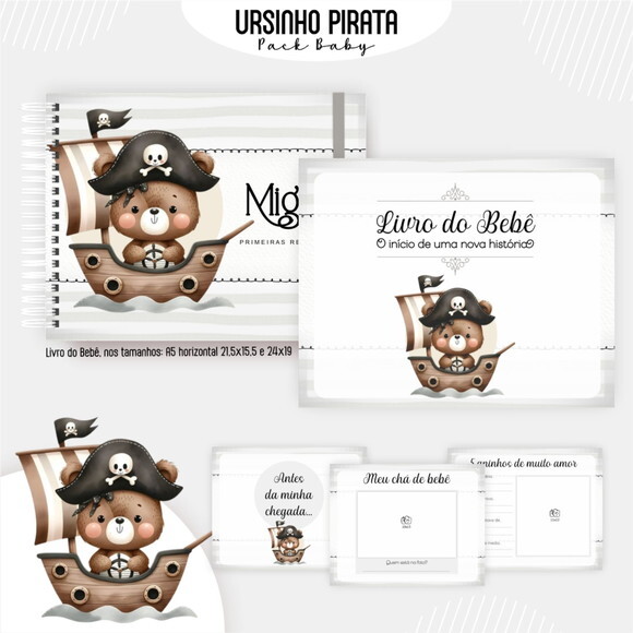 Arquivo Digital Caderneta Ursinho Pirata #7319
