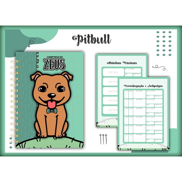 Arquivo Digital Caderneta Vacina Pet Pitbull #1392