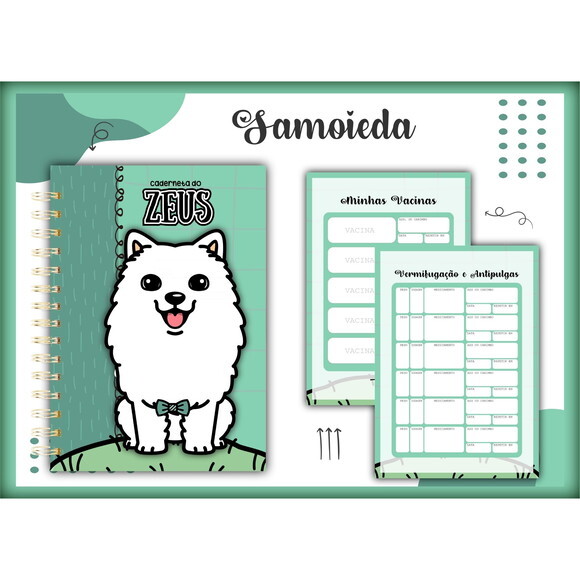 Arquivo Digital Caderneta Vacina Pet Samoieda #1402
