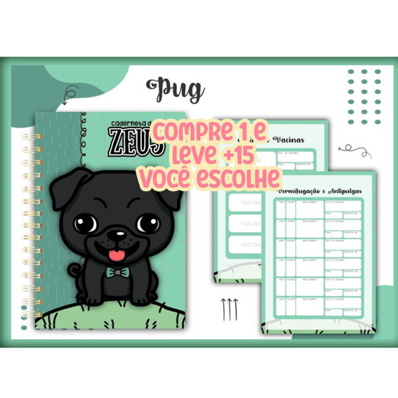 Arquivo Digital Caderneta Vacina Pug #1425