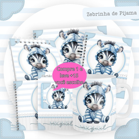 Arquivo Digital Caderneta Zebrinha de Pijama #4772