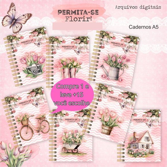 Arquivo Digital Caderno - Kit Permita-se Florir #1799