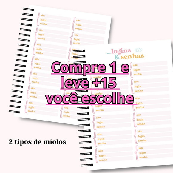 Arquivo Digital Caderno Logins e Senhas #6854