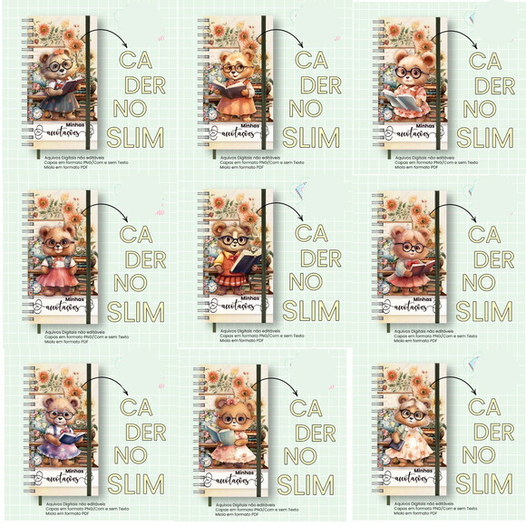Arquivo Digital Caderno Slim - Professora #2864