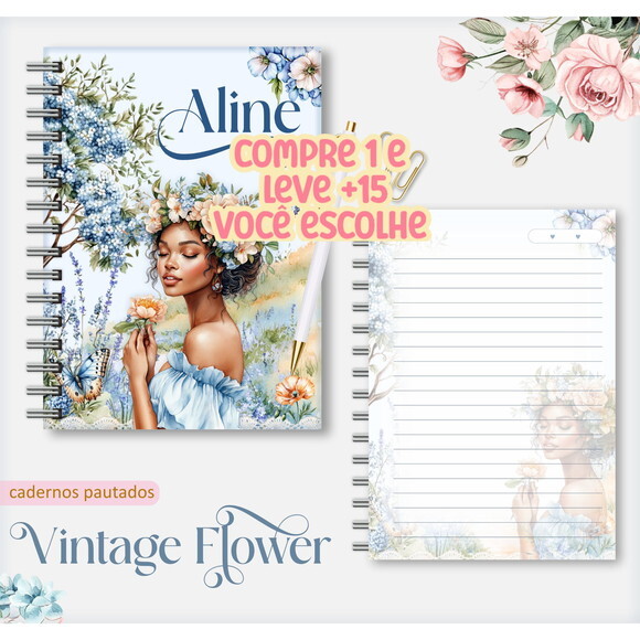 Arquivo Digital Caderno Vintage Flower 4 #7547