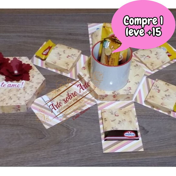 Arquivo Digital Caixa de Caneca Explosão Dia das Mães #180