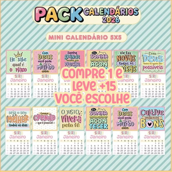 Arquivo Digital Calendário 2026 #7463