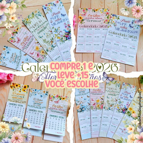 Arquivo Digital Calendário Cristão Floral 2026 #7328