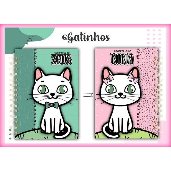 Arquivo Digital Capa Caderneta Vacinação Pet Gatinho #1380