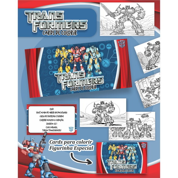 Arquivo Digital Card de Colorir Transformers #6780