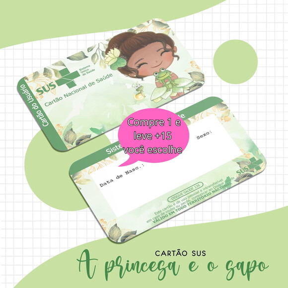Arquivo Digital Cartão Sus a Princesa e o Sapo #1622