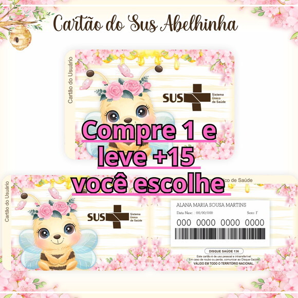 Arquivo Digital Cartão Sus Abelhinha #337