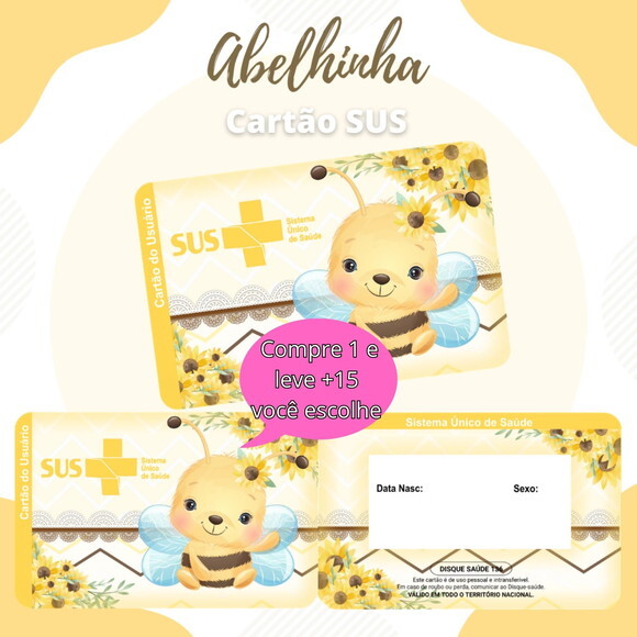 Arquivo Digital Cartão Sus Abelhinha #546