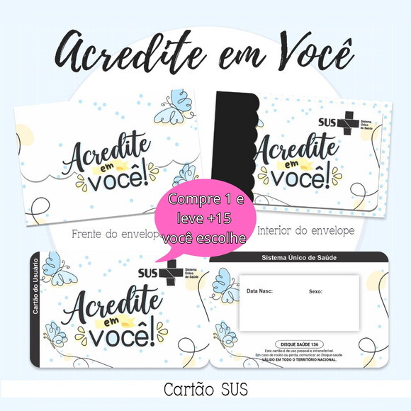 Arquivo Digital Cartão Sus Acredite em Você #2118