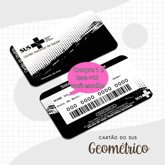 Arquivo Digital Cartão Sus Adulto Geométrico #1628
