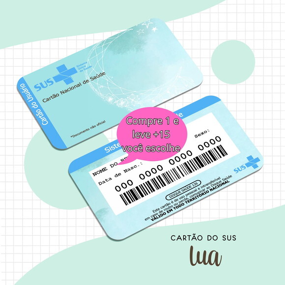 Arquivo Digital Cartão Sus Adulto Lua #1632