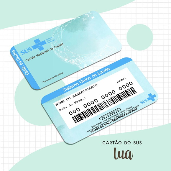 Arquivo Digital Cartão Sus Adulto Lua #1632