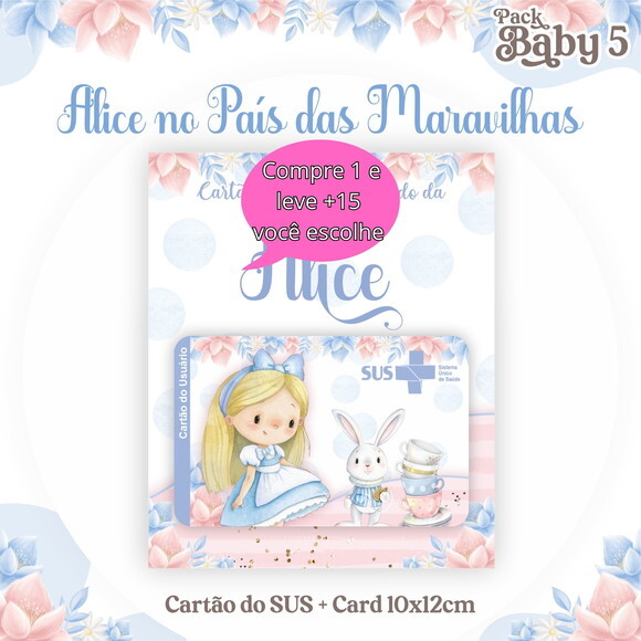 Arquivo Digital Cartão Sus Alice no País das Maravilha #2226