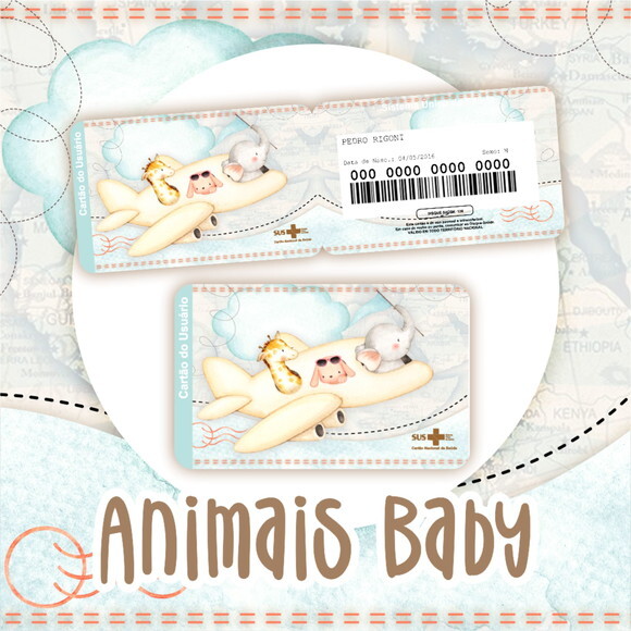Arquivo Digital Cartão Sus Animais Baby #2801