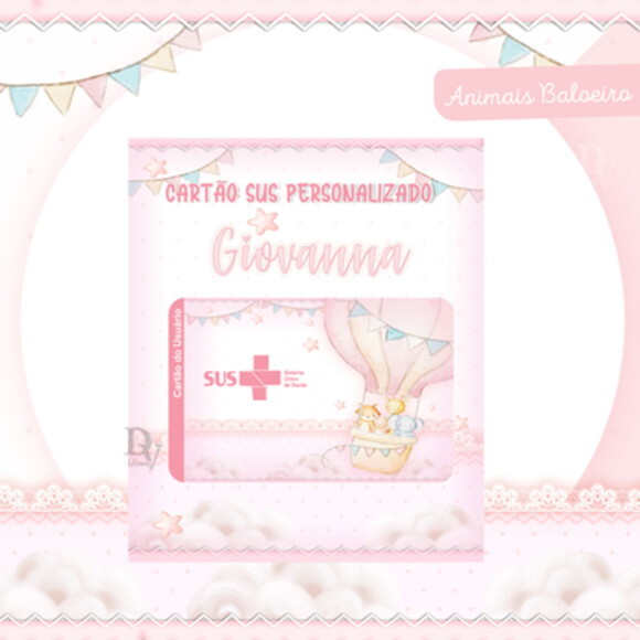 Arquivo Digital Cartão Sus Animais Baloeiro Rosa #2512