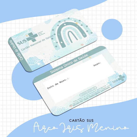 Arquivo Digital Cartão Sus Arco Íris Menino #1639