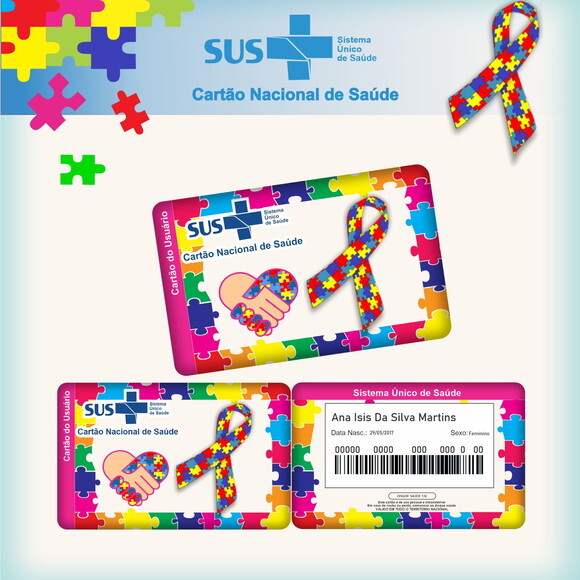 Arquivo Digital Cartão Sus Autismo Rosa #2615