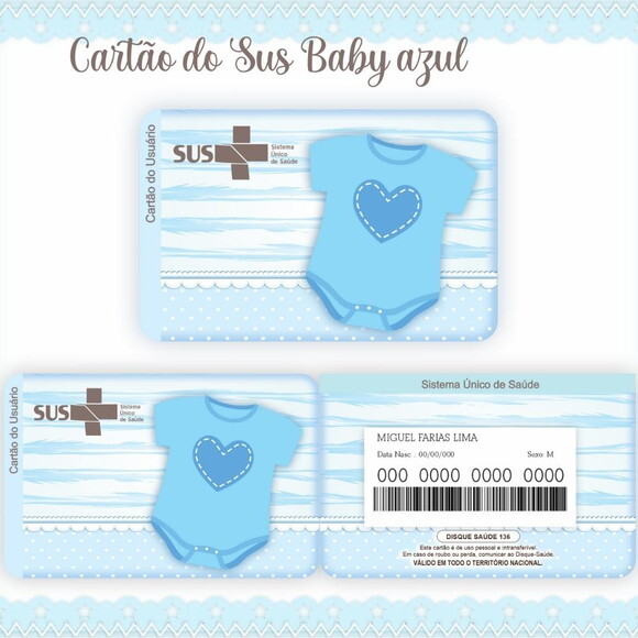 Arquivo Digital Cartão Sus Baby Azul #345