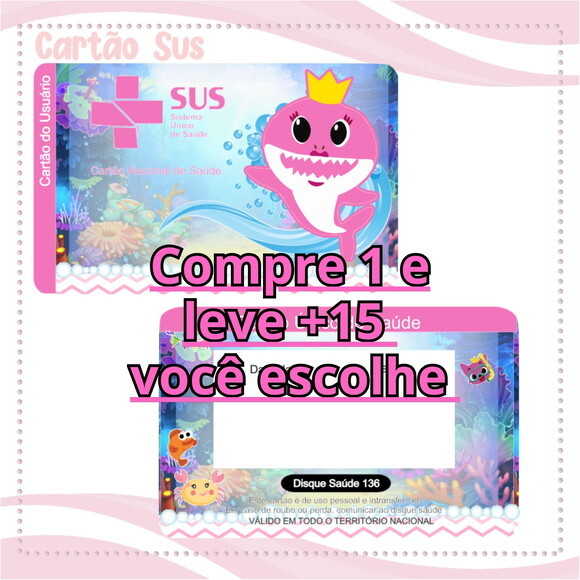 Arquivo Digital Cartão Sus Baby Shark Menina #2008