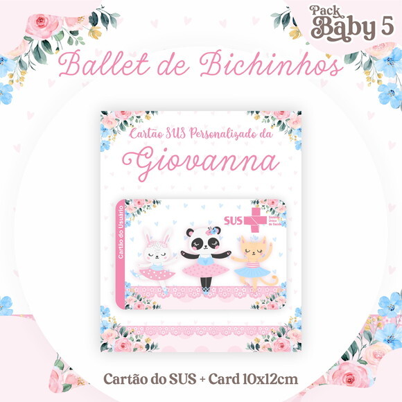 Arquivo Digital Cartão Sus Ballet de Bichinhos #2218