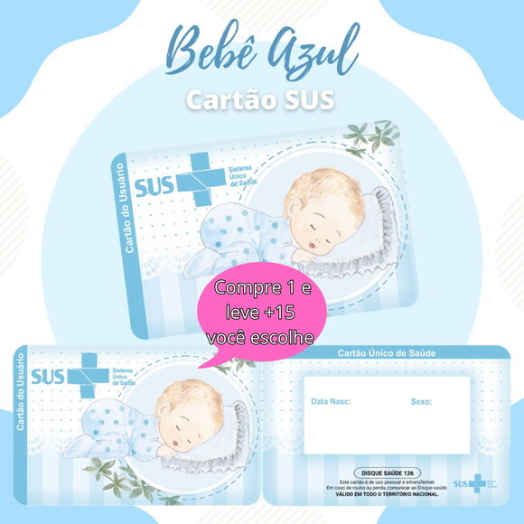 Arquivo Digital Cartão Sus Bebe Azul #560
