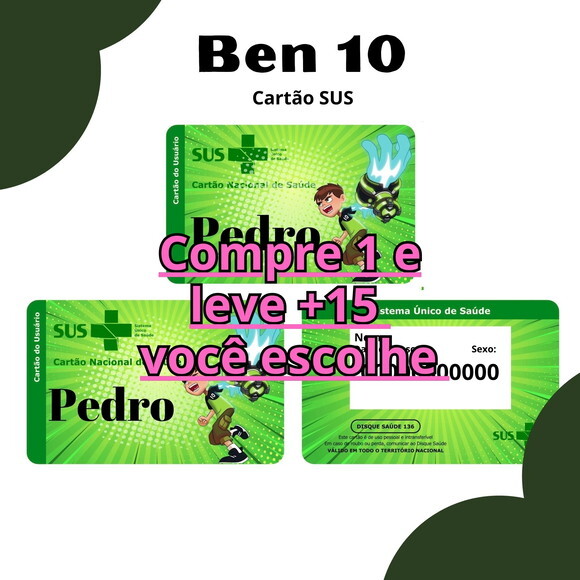 Arquivo Digital Cartão Sus Ben 10 #3060