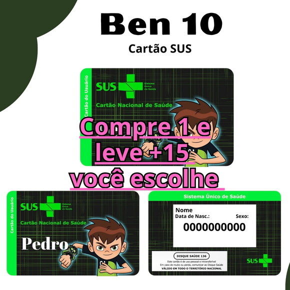 Arquivo Digital Cartão Sus Ben 10 #3059