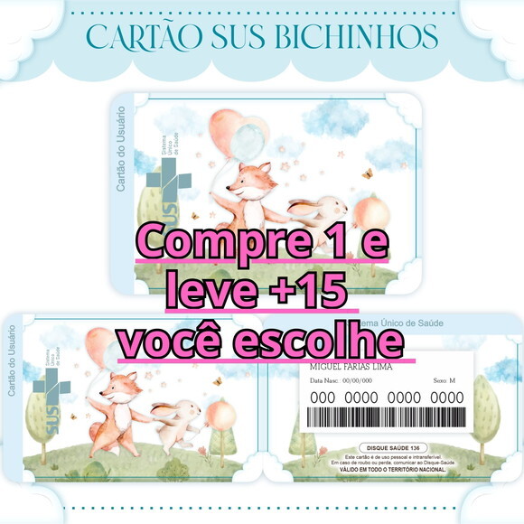 Arquivo Digital Cartão Sus Bichinhos #1768