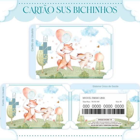 Arquivo Digital Cartão Sus Bichinhos #1768