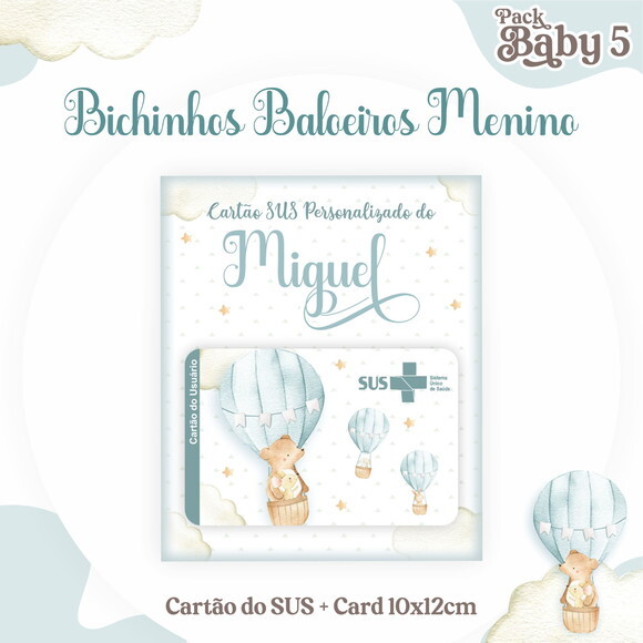Arquivo Digital Cartão Sus Bichinhos Baloeiros Menino #2221
