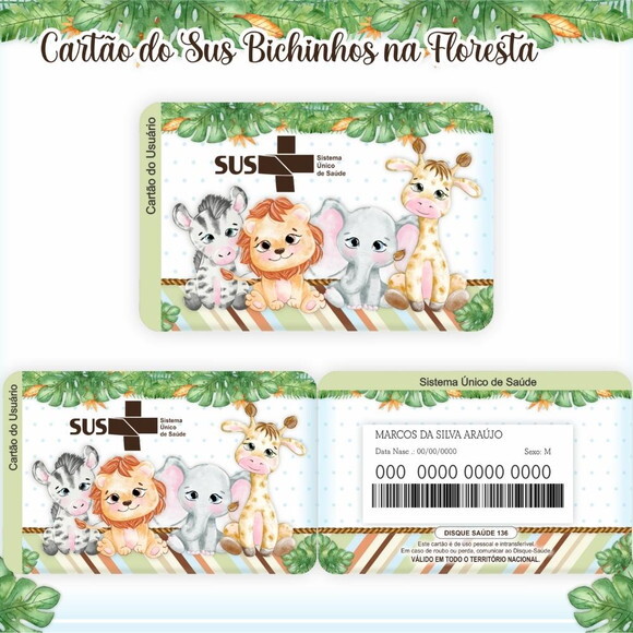 Arquivo Digital Cartão Sus Bichinhos na Floresta #606