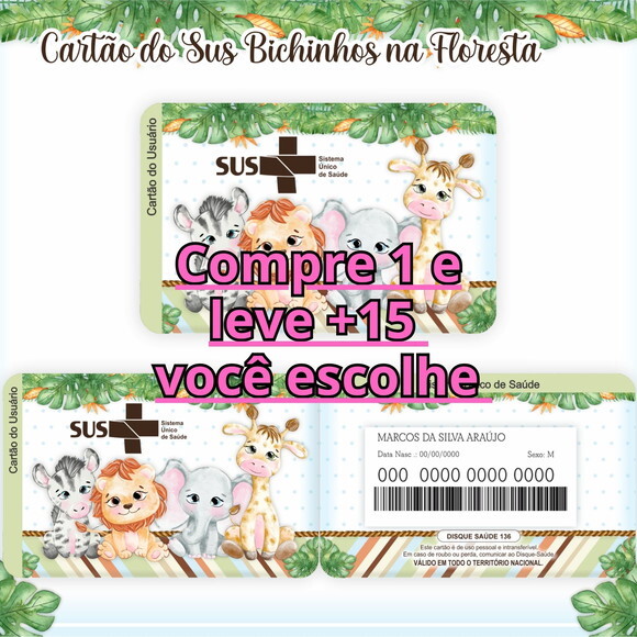 Arquivo Digital Cartão Sus Bichinhos na Floresta #606