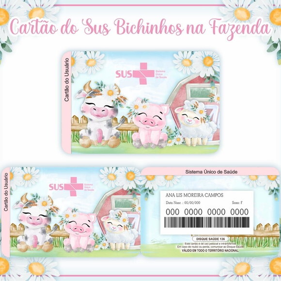 Arquivo Digital Cartão Sus Bichinhos na Fazenda #605