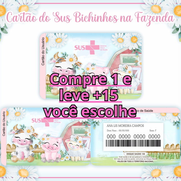 Arquivo Digital Cartão Sus Bichinhos na Fazenda #605