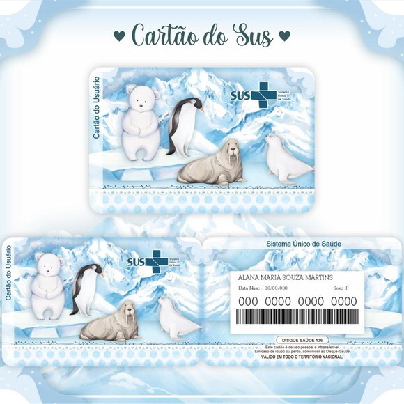 Arquivo Digital Cartão Sus Bichinhos no Gelo #607