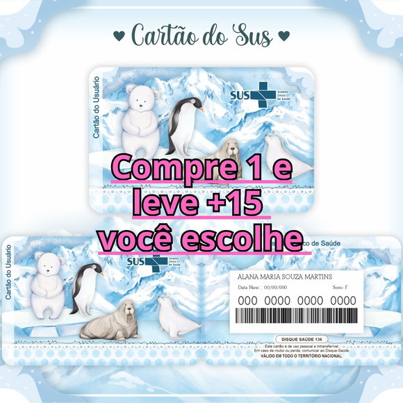 Arquivo Digital Cartão Sus Bichinhos no Gelo #607