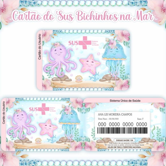 Arquivo Digital Cartão Sus Bichinhos no Mar #608