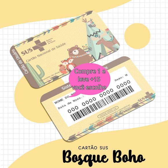 Arquivo Digital Cartão Sus Bosque Boho #1651