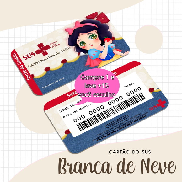 Arquivo Digital Cartão Sus Branca de Neve #1654