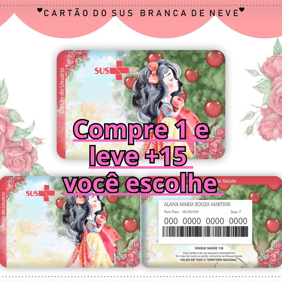 Arquivo Digital Cartão Sus Branca de Neve #1767