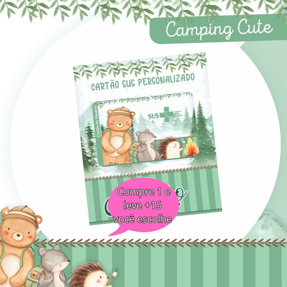 Arquivo Digital Cartão Sus Camping Cute #2366